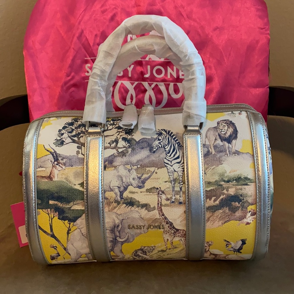 Sassy Jones 100% Leather Animal Print Purse